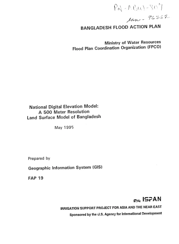 National digital elevation model : a 500 meter resolution land surface model of Bangladesh