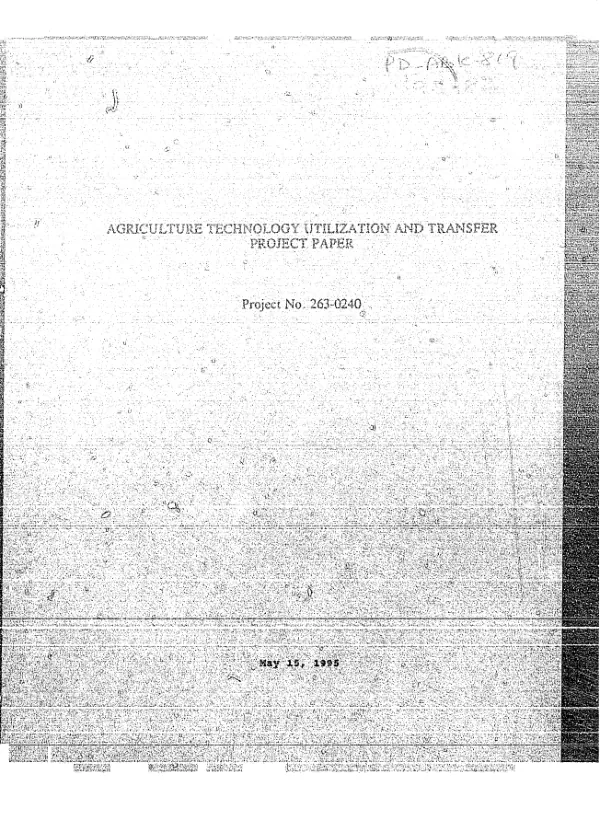 Agriculture technology utilization and transfer (ATUT)