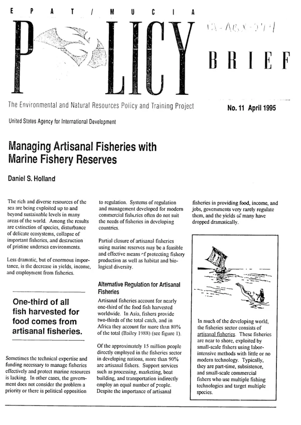Managing artisanal fisheries with marine fisheries reserves