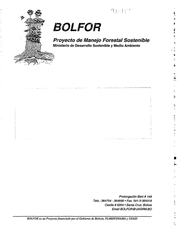 BOLFOR annual work plan no. 2, April 1, 1995-March 31, 1996