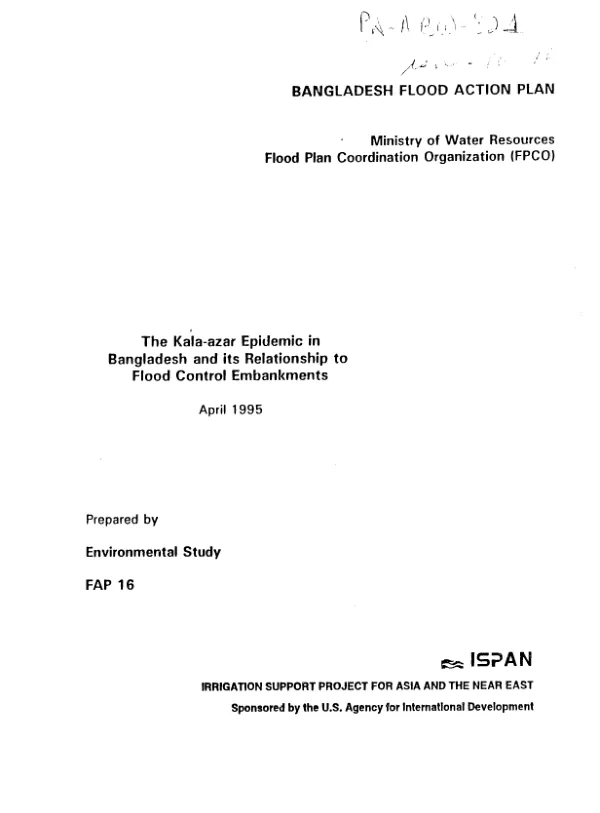 Kala-azar epidemic in Bangladesh and its relationship to flood control embankments