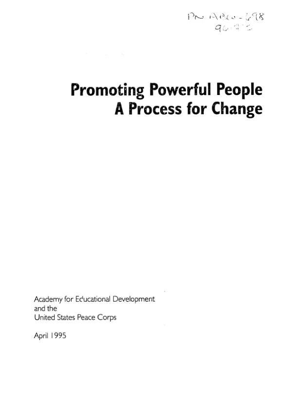 Promoting powerful people : a process for change