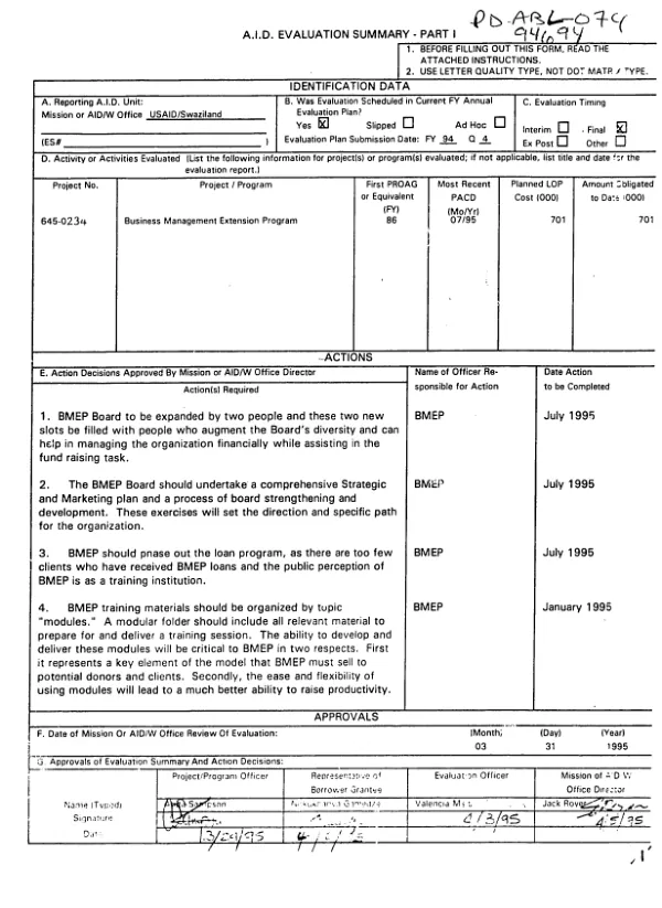 Business management extension program