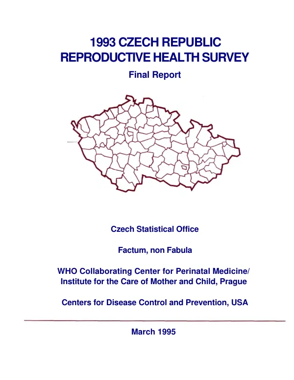 1993 Czech Republic reproductive health survey : final report