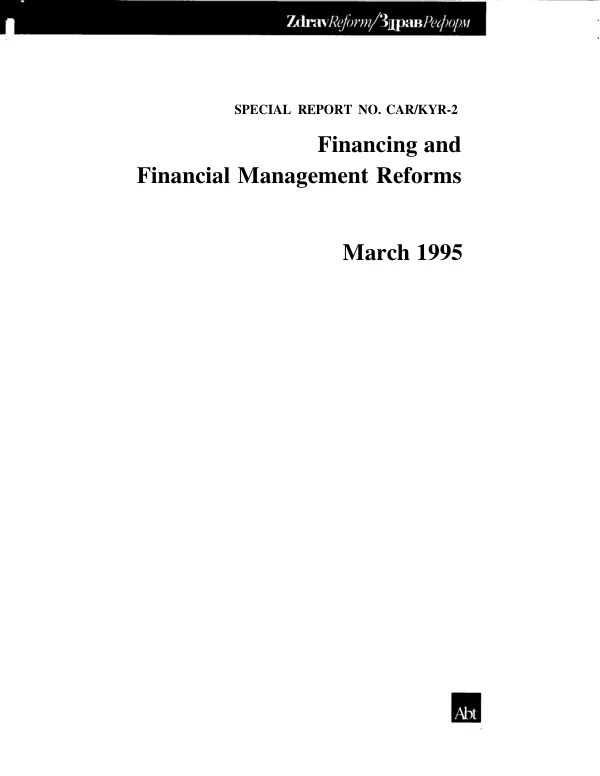 Financing and financial management reforms