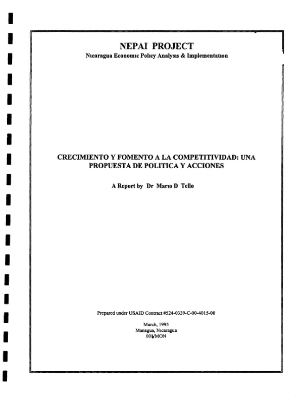 Crecimiento y fomento a la competitividad : una propuesta de politica y acciones