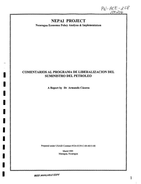 Comentarios al programa de liberalizacion del suministro del petroleo