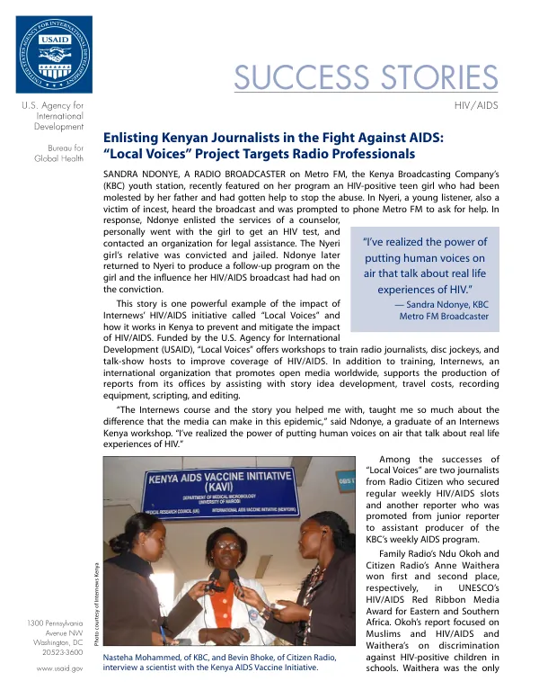 Final report : capital development initiative : environment subcomponent