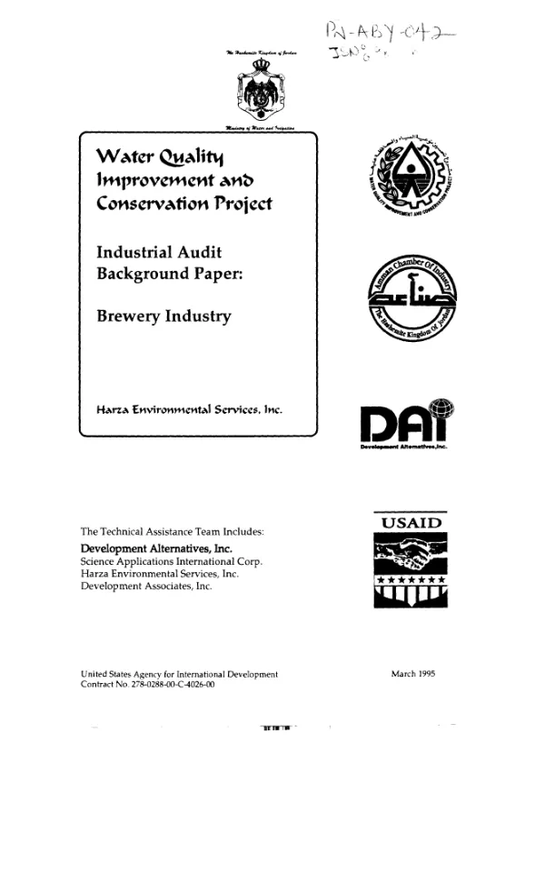Industrial audit background paper : brewery industry