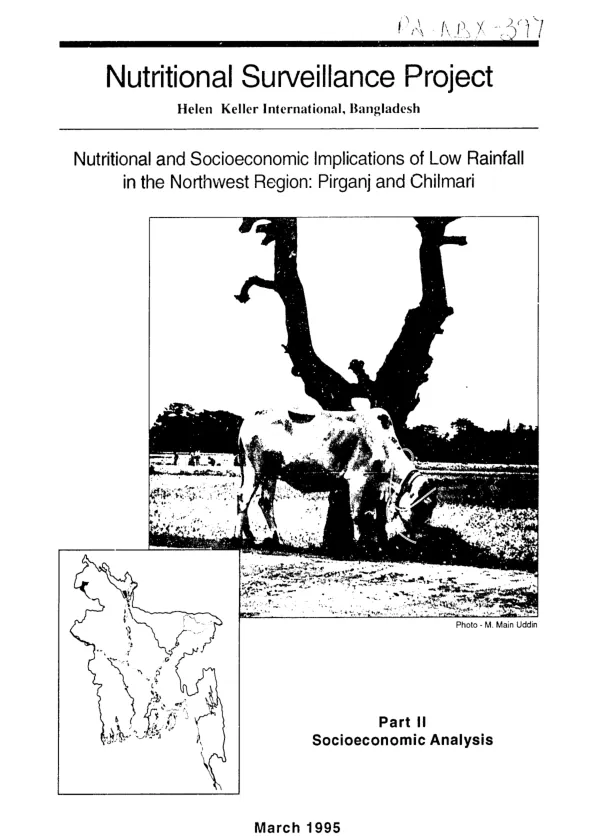 Nutritional and socioeconomic implications of low rainfall in the northwest region : part II -- socioeconomic analysis