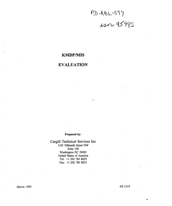 KMDP/MIS [Kenya marketing development project/market information system] evaluation