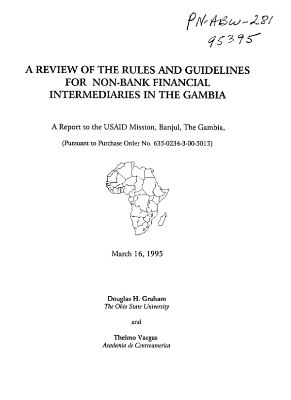 Review of the rules and guidelines for non-bank financial intermediaries in The Gambia