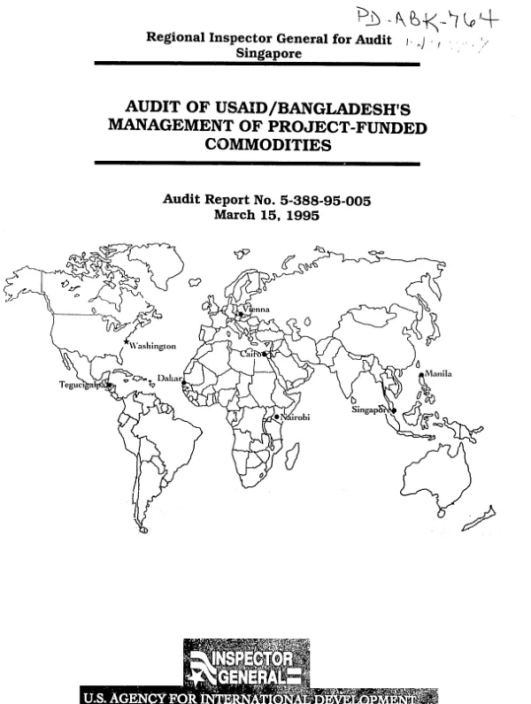 Audit of USAID/Bangladesh"s management of project-funded commodities