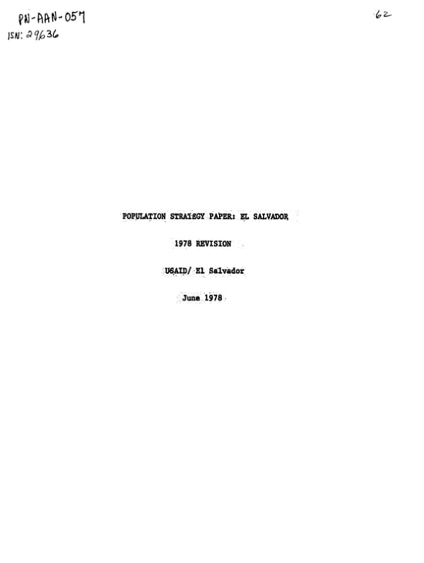 Population strategy paper : El Salvador