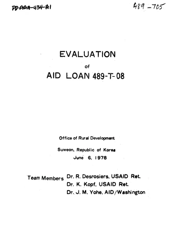 Evaluation of AID loan 489-T-088[. V, literature consulted]
