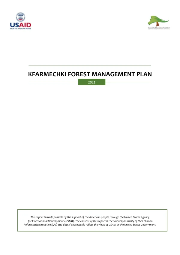 Kfarmechki Forest Management Plan