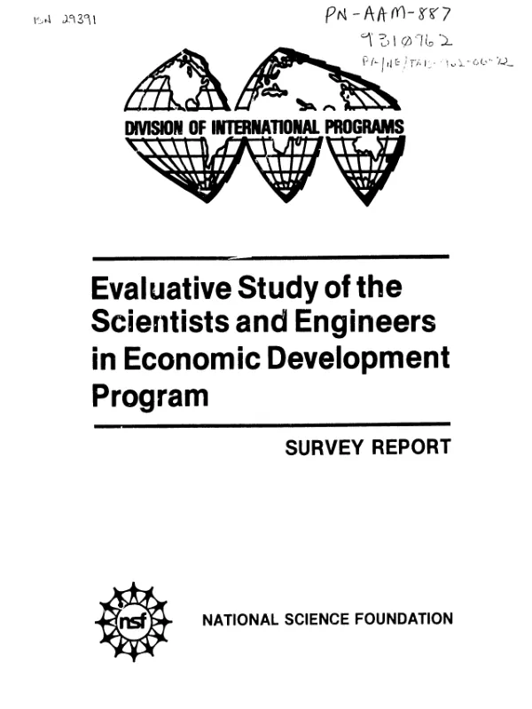 Evaluative study of the scientists and engineers in economic development program : survey report