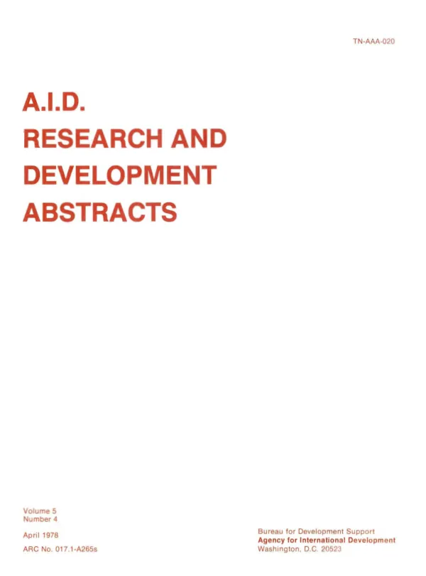 A.I.D. research and development abstracts [ARDA], v. 5, no. 4