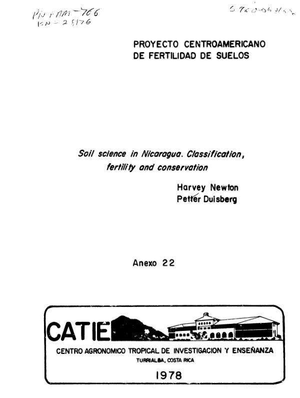 Soil science in Nicaragua : classification, fertility and conservation