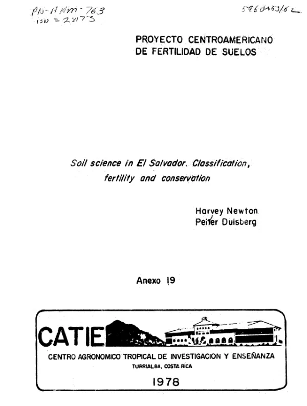 Soil science in El Salvador : classification, fertility and conservation