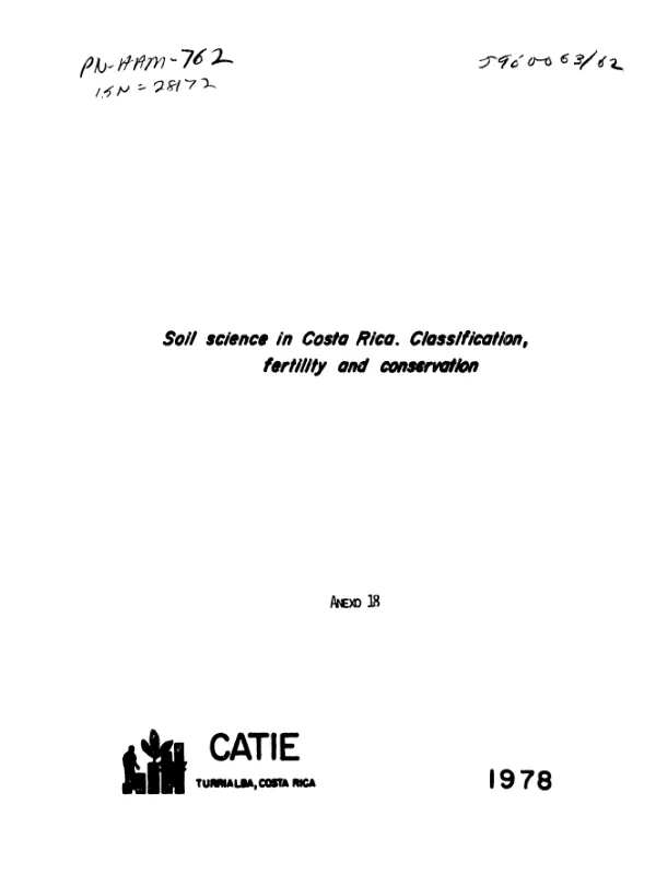 Soil science in Costa Rica : classification, fertility and conservation