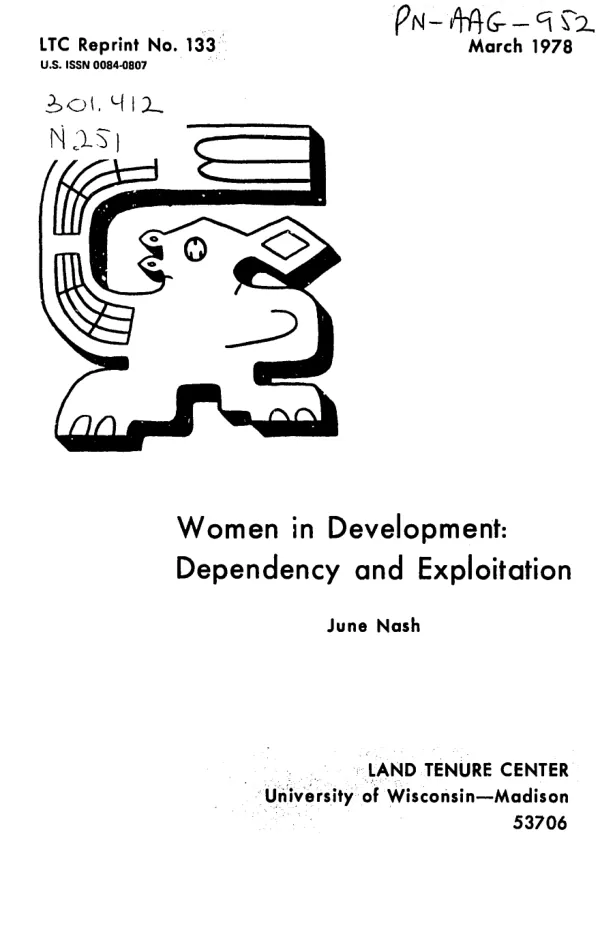 WOMEN IN DEVELOPMENT : DEPENDENCY AND EXPLOITATION