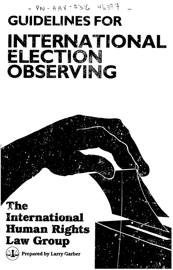 Guidelines for international election observing