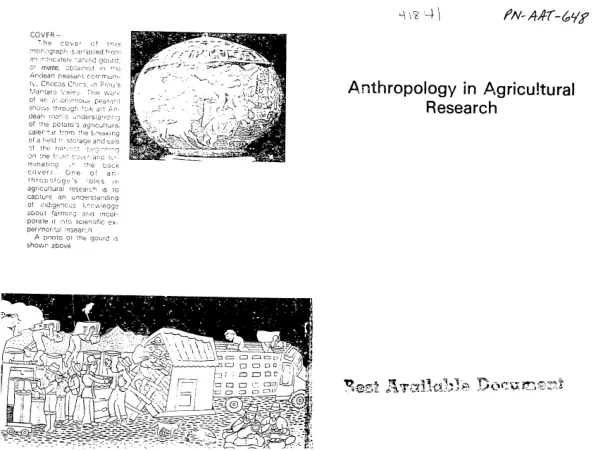 Breaking new ground : anthropology in agricultural research; agricultural anthropology at the International Potato Center