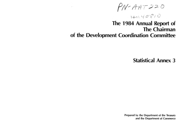1984 annual report of the chairman of the Development Coordination Committee : statistical annex 3