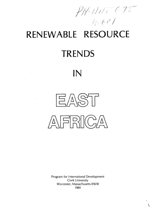 Renewable resource trends in East Africa