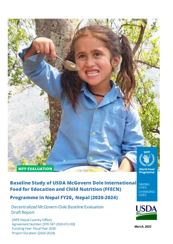 Baseline Study of USDA McGovern Dole International Food for Education and Child Nutrition (FFECN) Programme in Nepal FY20, Nepal (2020-2024)