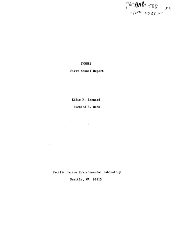 Thrust : first annual report