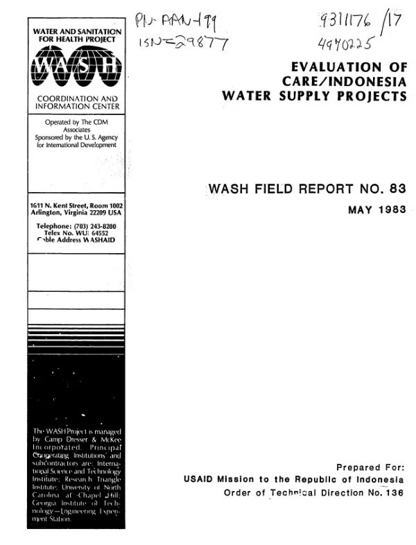 Evaluation of CARE/Indonesia water supply projects