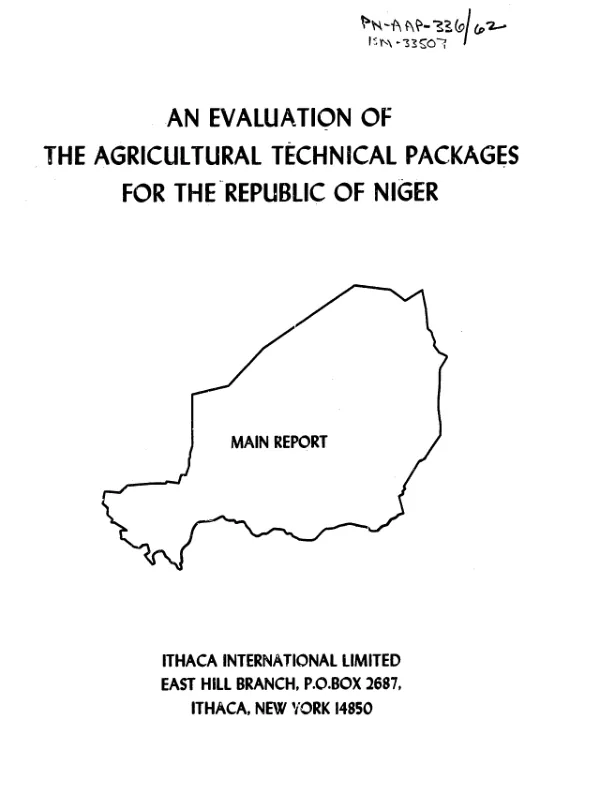 Evaluation of the agricultural technical packages for the Republic of Niger : main report