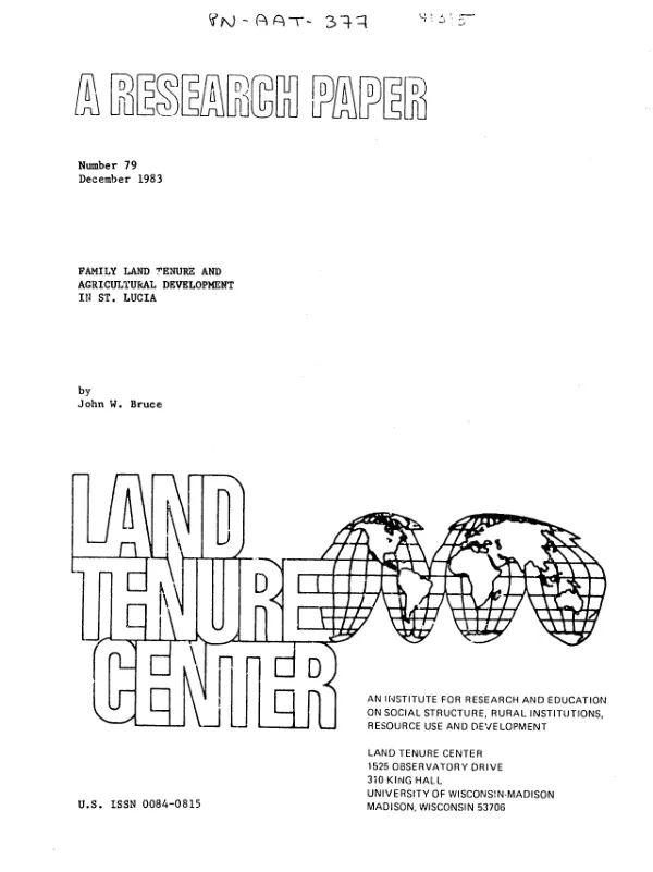 Family land tenure and agricultural development in St. Lucia