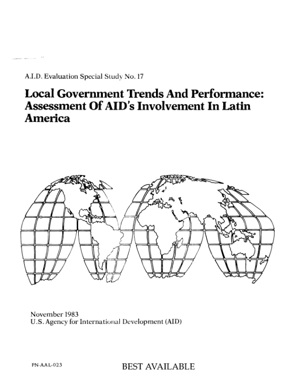 Local government trends and performance : assessment of AID"s involvement in Latin America