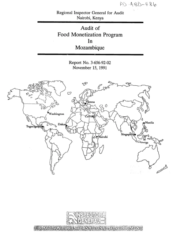 Audit of food monetization program in Mozambique