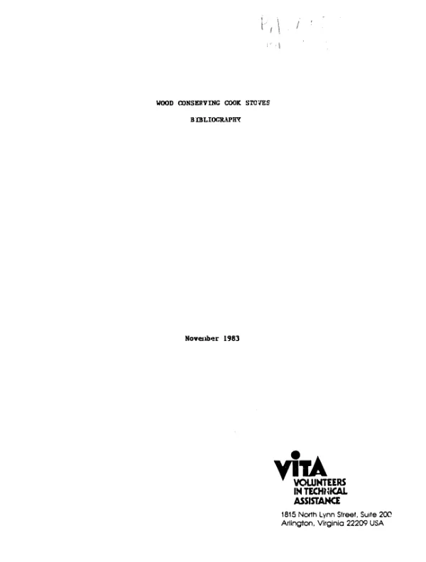 Wood conserving cook stoves : bibliography