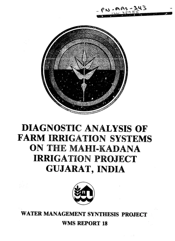 Diagnostic analysis of farm irrigation systems in the Mahi-Kadana irrigation project, Gujarat, India