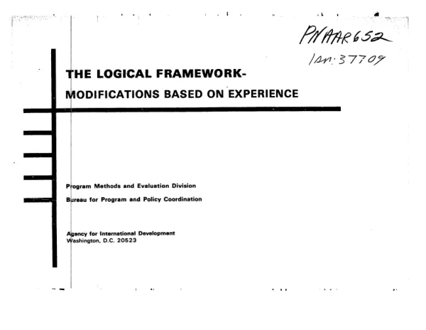 Logical framework : modifications based on experience