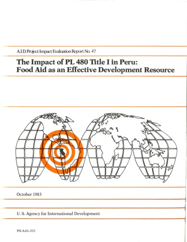 The impact of PL 480 Title I in Peru : food aid as an effective development resource
