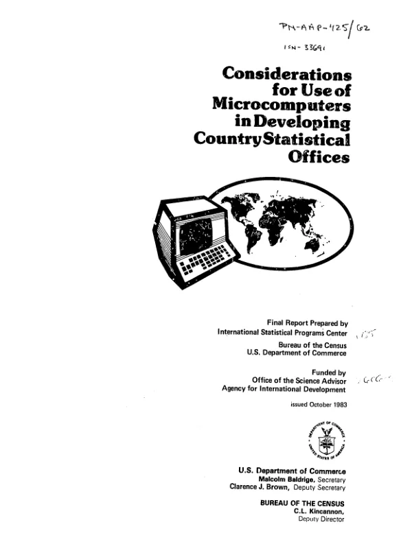 Considerations for use of microcomputers in developing country statistical offices