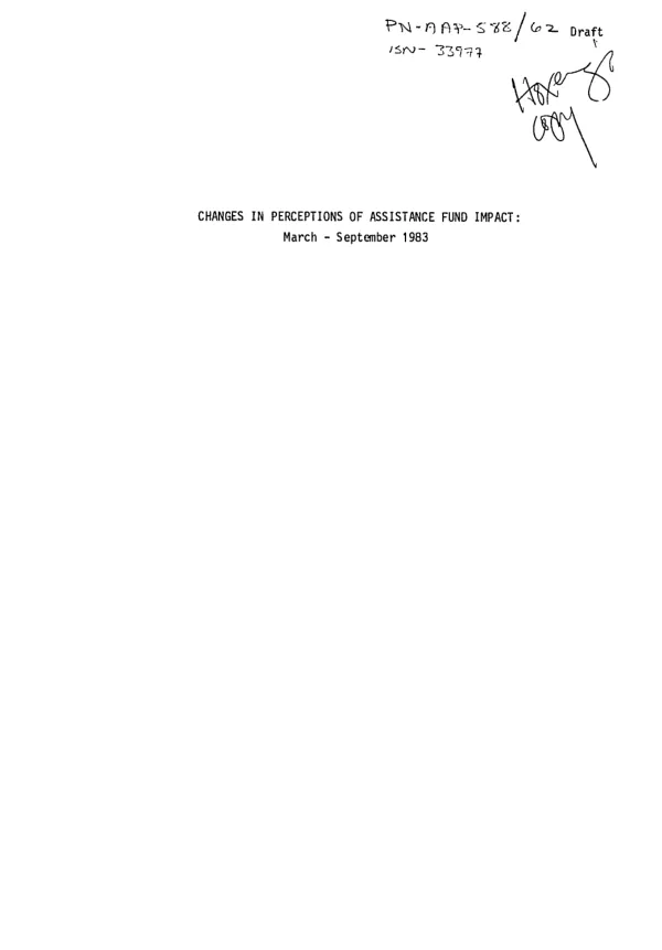 Changes in perceptions of assistance fund impact : March - September 1983