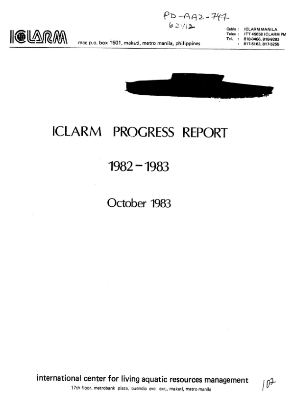 ICLARM progress report 1982-1983