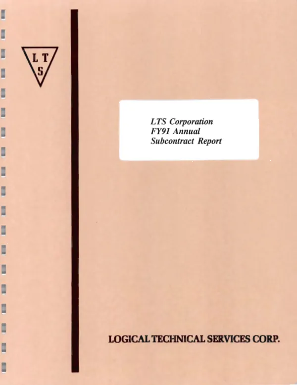 LTS Corporation FY91 annual subcontract report