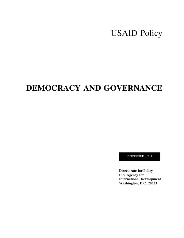 Democracy and governance