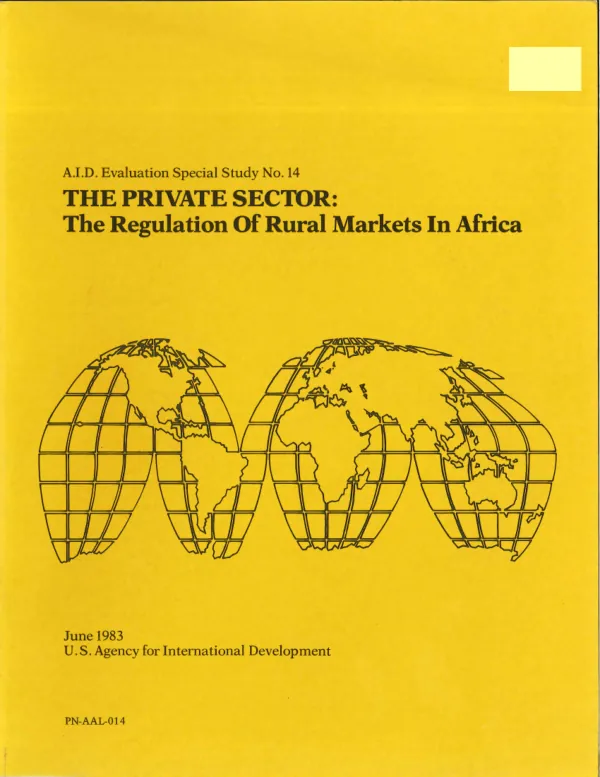 The private sector : regulation of rural markets in Africa