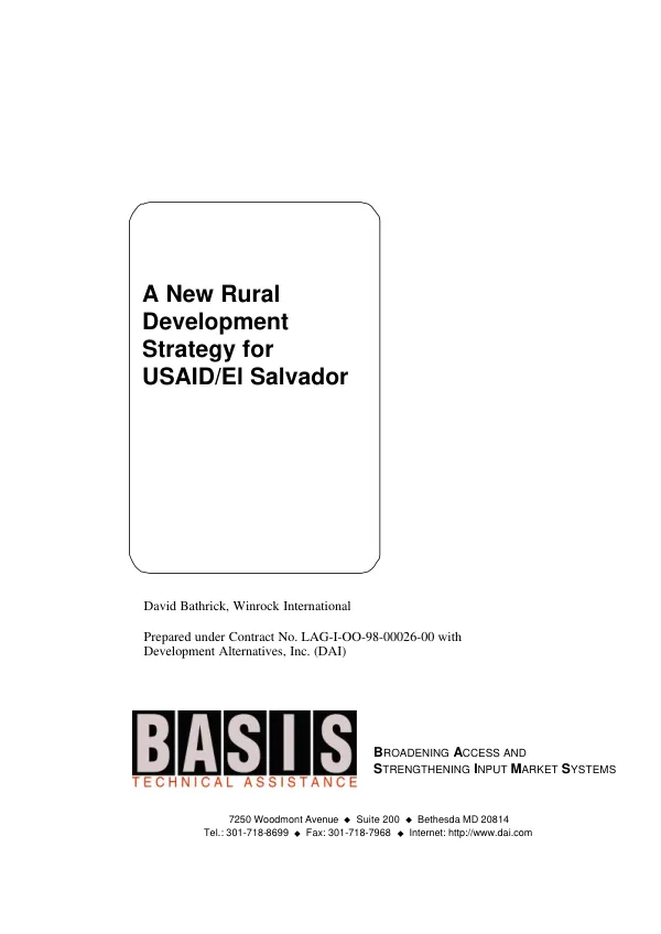 New rural development strategy for USAID El Salvador