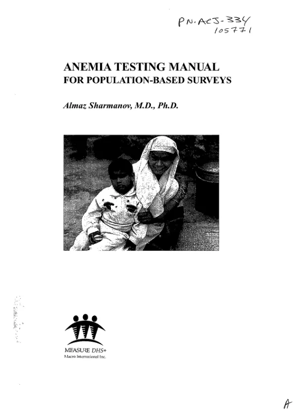 Anemia testing manual for population-based surveys