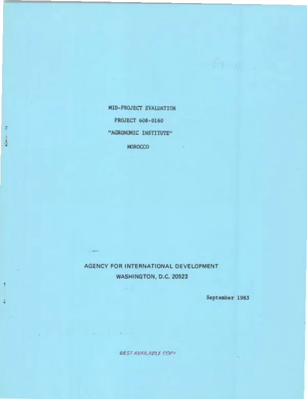 Mid-project evaluation : agronomic institute